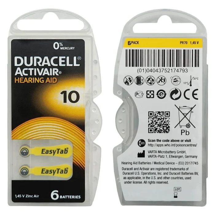 Duracell Activair 10 Kulaklık Pili 6lı Blister - Görsel 2